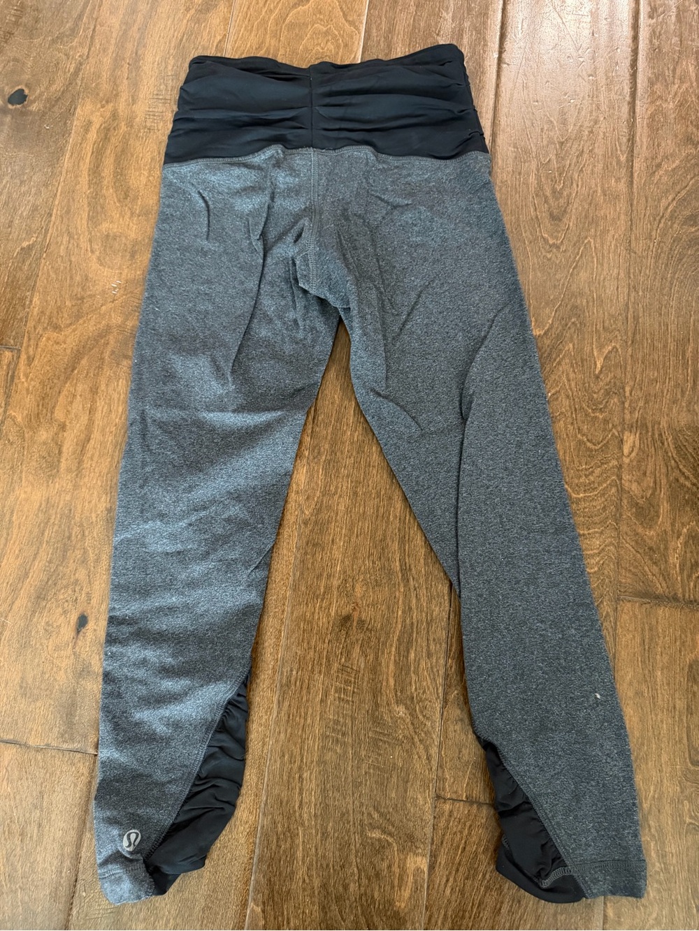 lululemon athletica Gray Leggings with Black Fold-Over Waistband